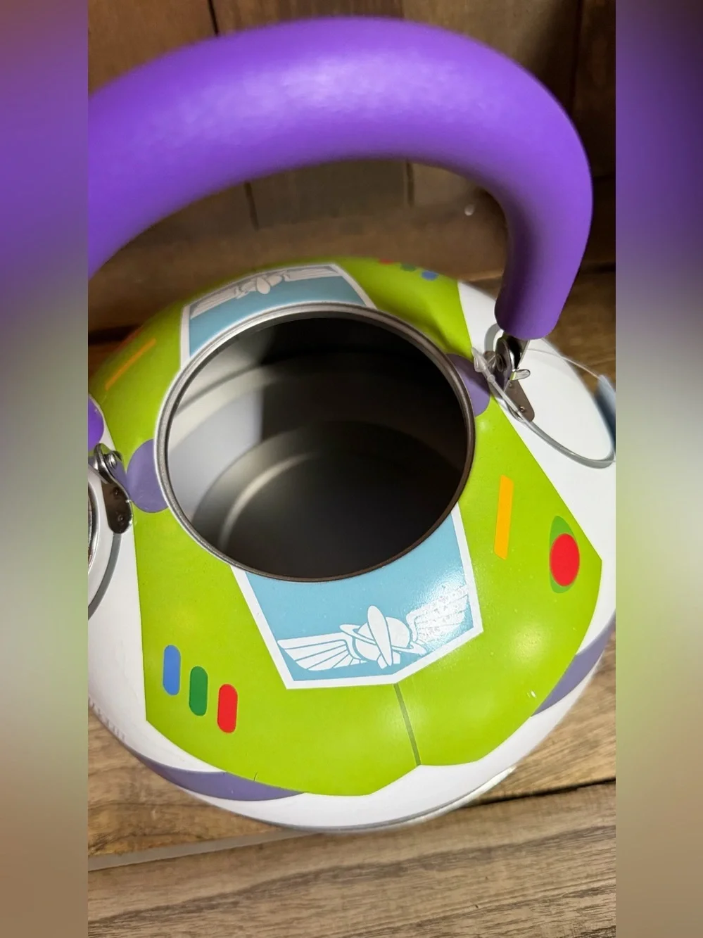 Toy Story Buzz Lightyear limited edition Teakettle - White, Green & Purple NEW